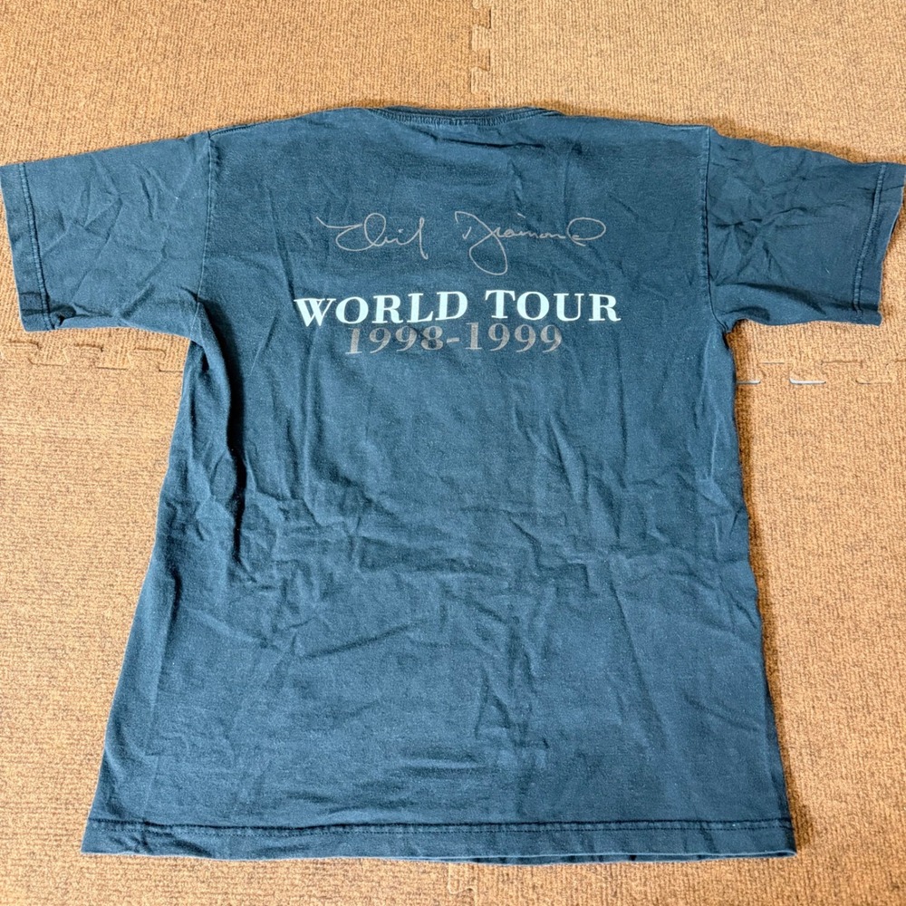 Vintage 1998 Neil Diamond As Time‎ Goes By Tour T-Shirt Mens Large Black Murina - Picture 9 of 9